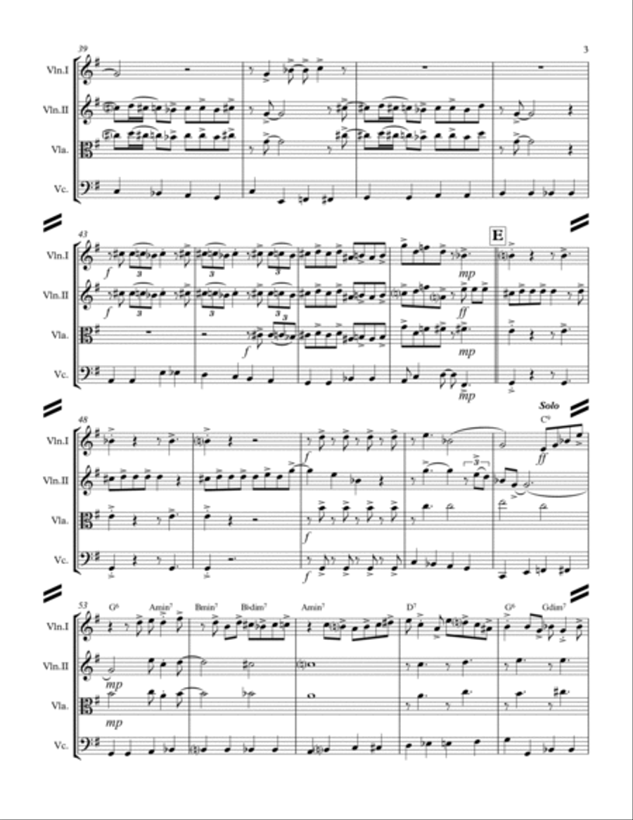Boogie Woogie Santa Claus String Quartet scores gallery preview page 4