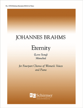 Book cover for Eternity (Minnelied) Op. 44/1