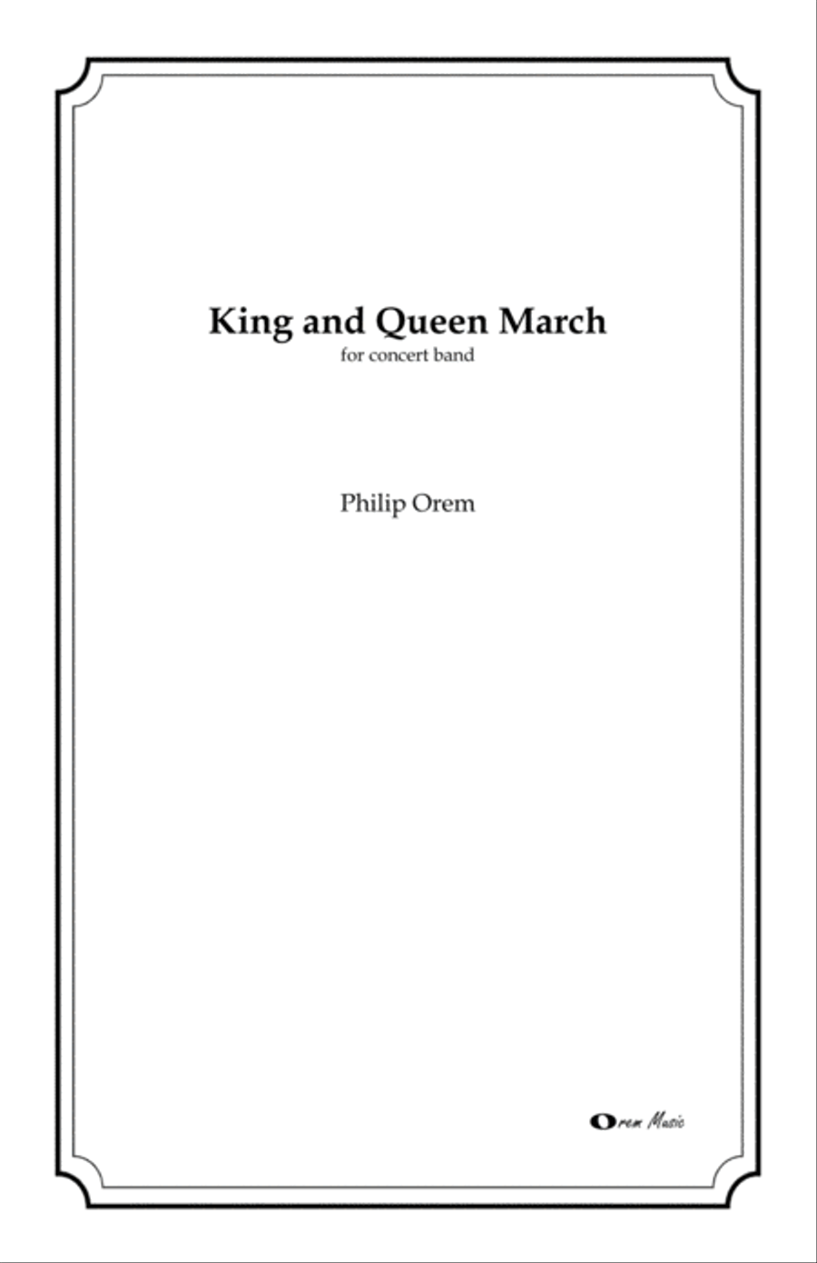 King and Queen March - score and parts Concert Band scores gallery preview page 1