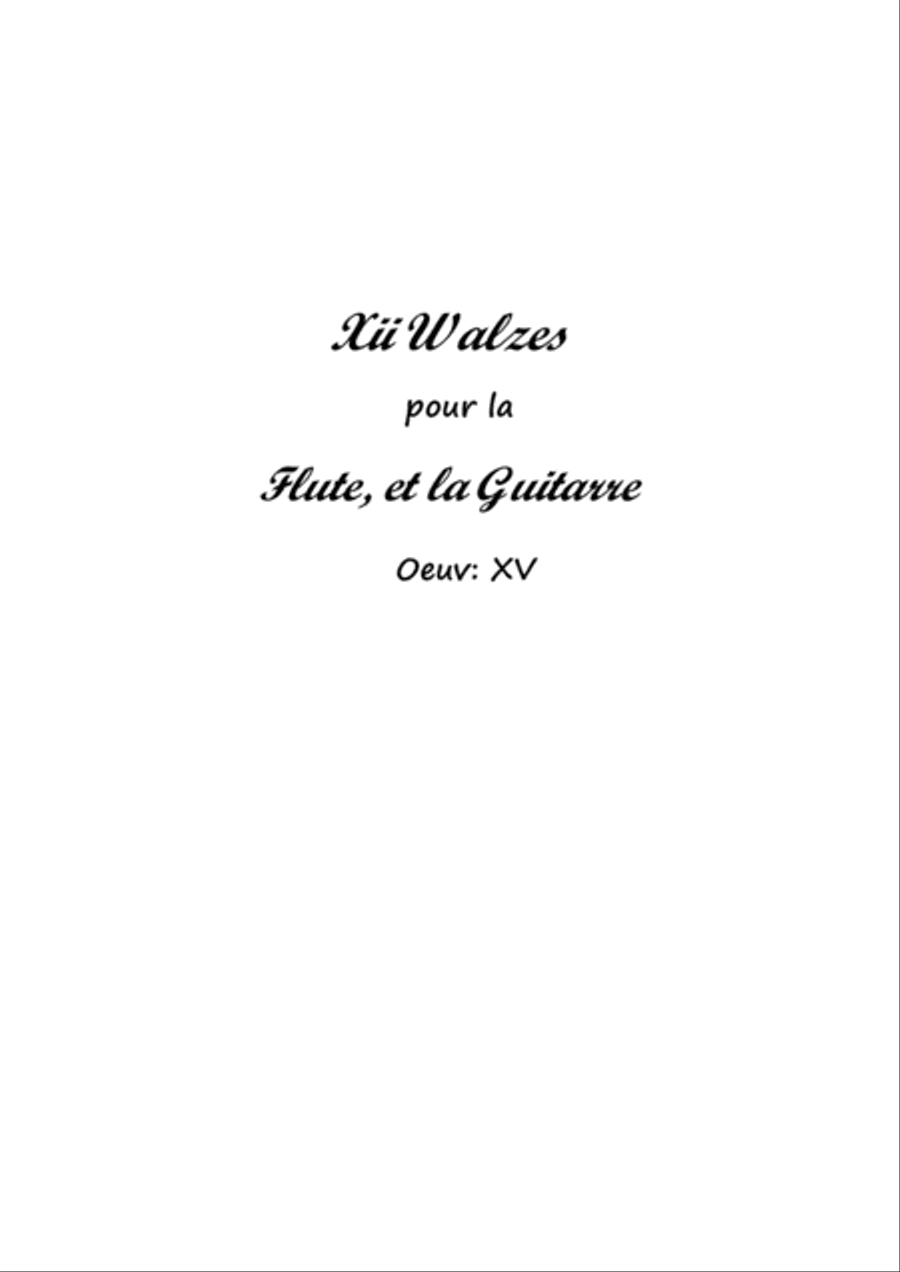 12 Walzes for Flute and Guitar duet Flute scores gallery preview page 1