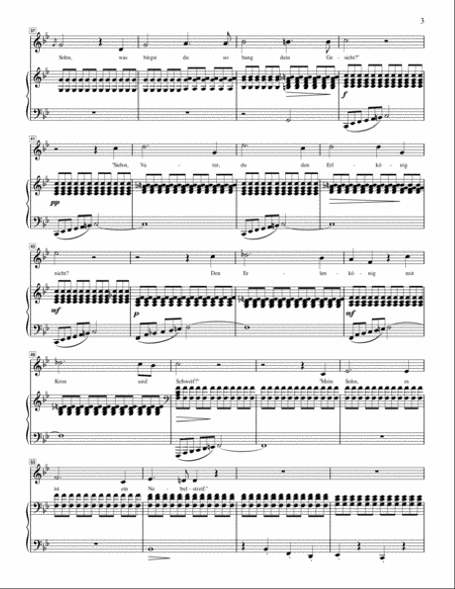 Schubert - Erlkonig - High Voice in G minor High Voice scores gallery preview page 3
