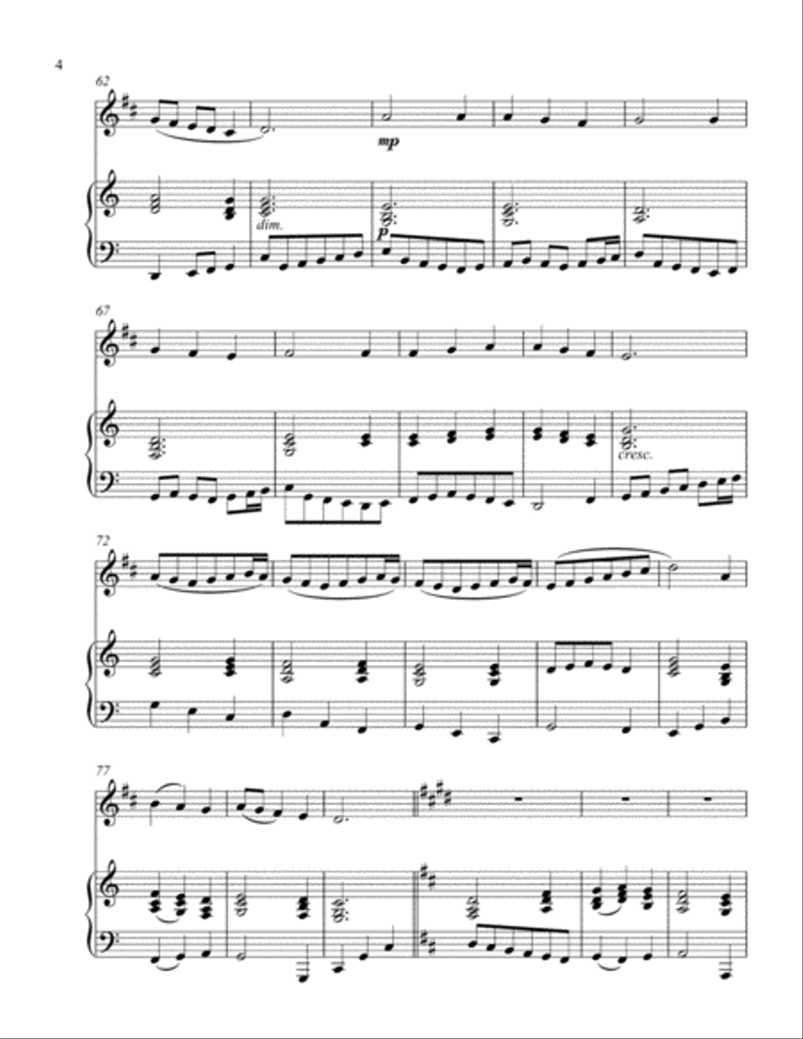 Come, Thou Long Expected Jesus (treble Bb instrument solo) Piano scores gallery preview page 5