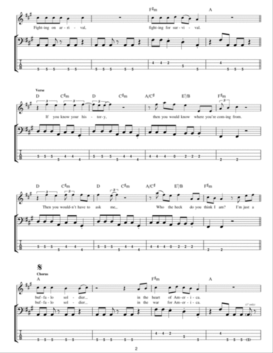 Buffalo Soldier Guitar Tablature scores gallery preview page 2