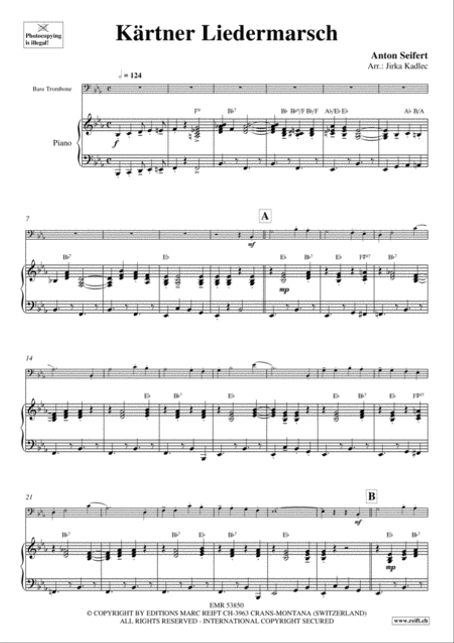 Karntner Liedermarsch Bass Trombone scores gallery preview page 4