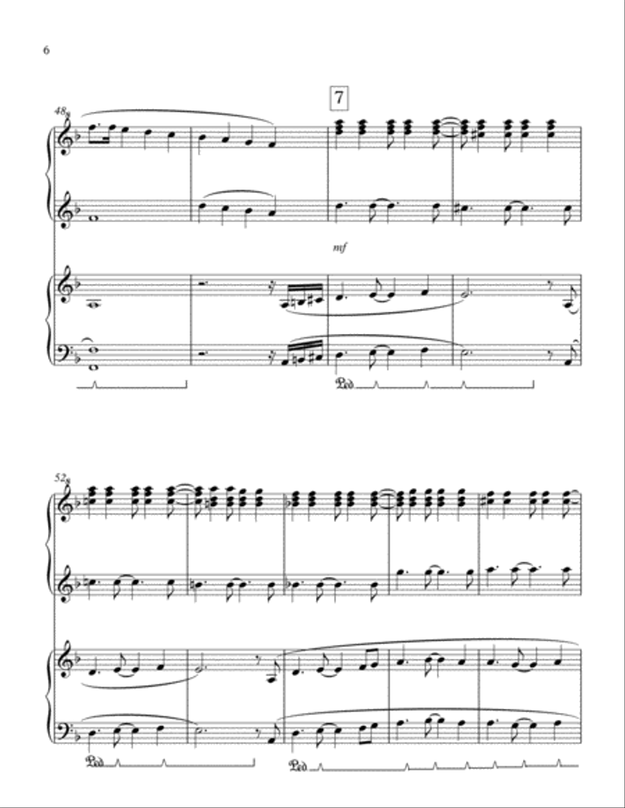 The Fragrance of Purple Rosy, New Age piano duet for 1 piano 4 hands in intermediate level 1 Piano, 4-Hands scores gallery preview page 6