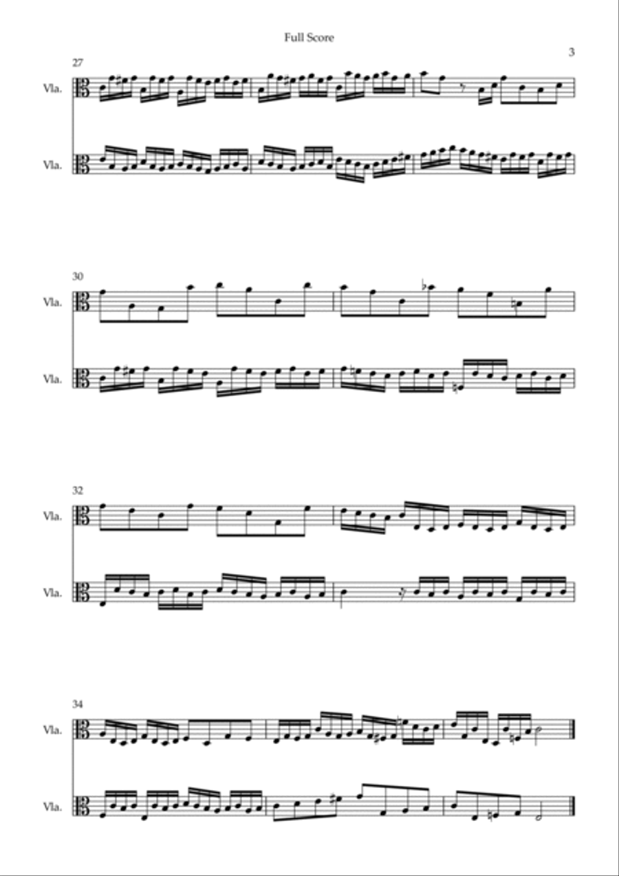 Fugue In C Major (J. S. Bach) for Viola Duo String Duet scores gallery preview page 3