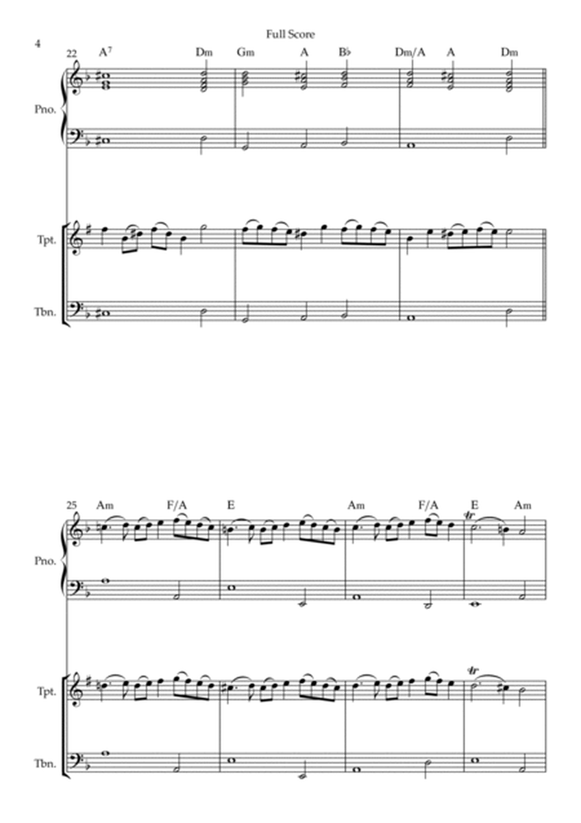 Rondeau (from Abdelazer) for Trumpet in Bb & Trombone Duo and Piano Accompaniment with Chords image number null