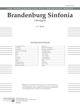 Book cover for Brandenburg Sinfonia: Score