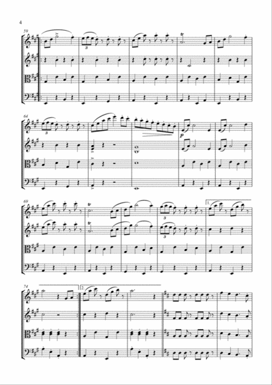 Radetzky March String Quartet scores gallery preview page 5