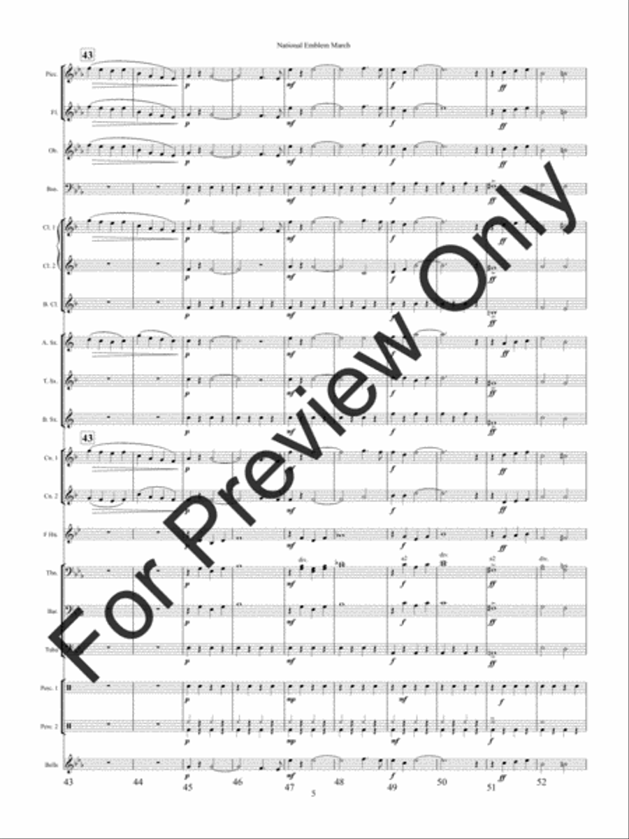 National Emblem March Concert Band scores gallery preview page 8
