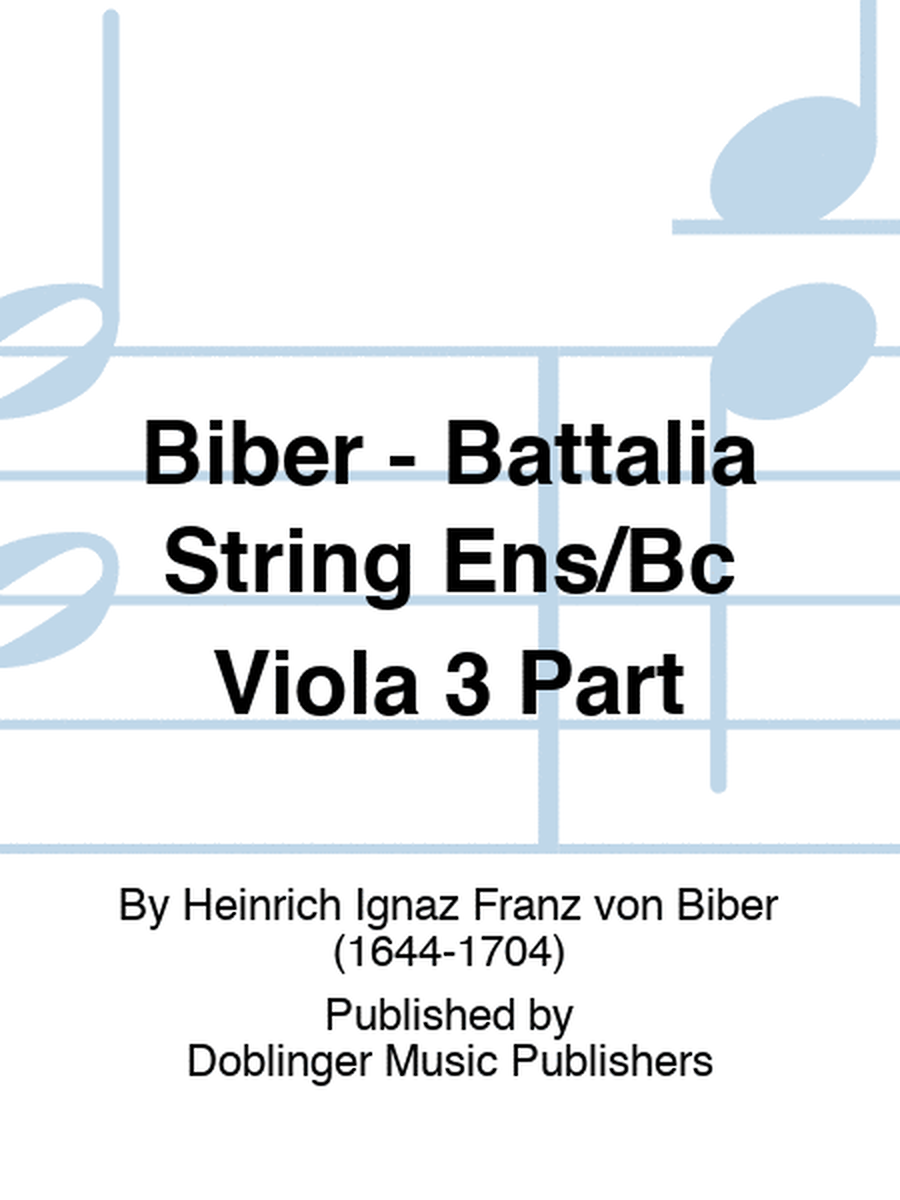 Biber - Battalia String Ens/Bc Viola 3 Part