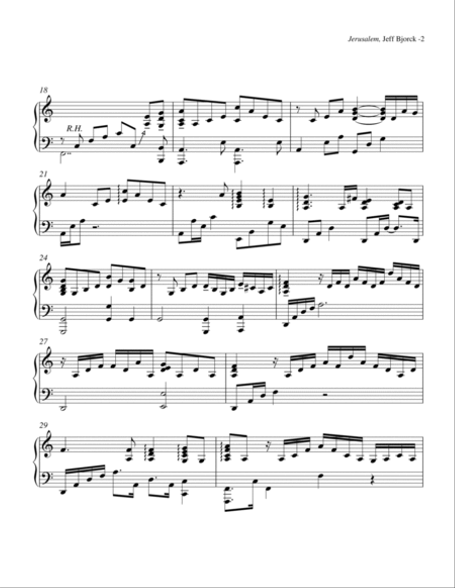 Jerusalem Piano Solo scores gallery preview page 2