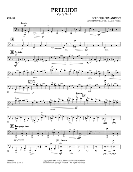 Prelude Op.3, No. 2 - Cello