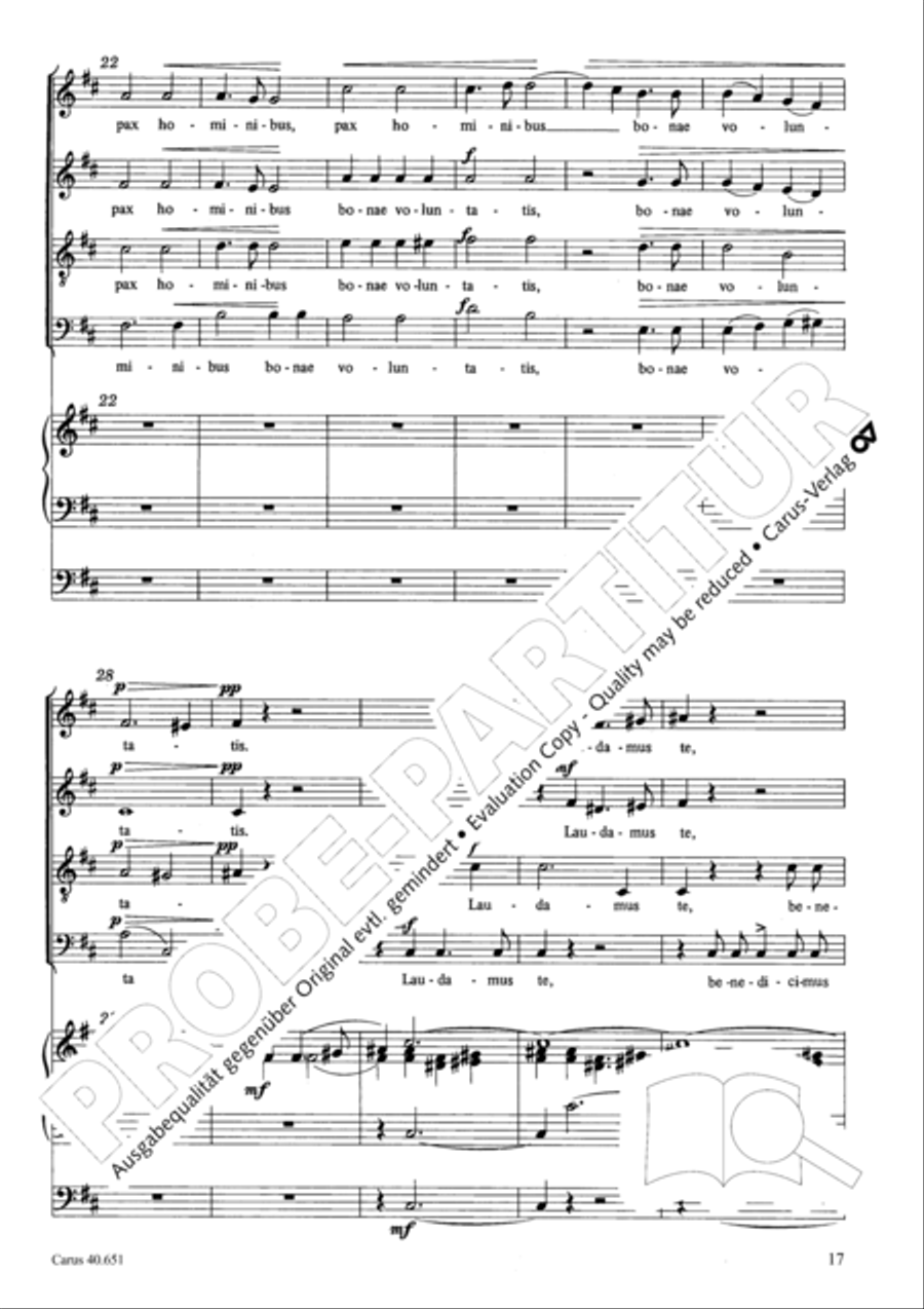 Mass in D Major (Missa in D) 4-Part scores gallery preview page 26