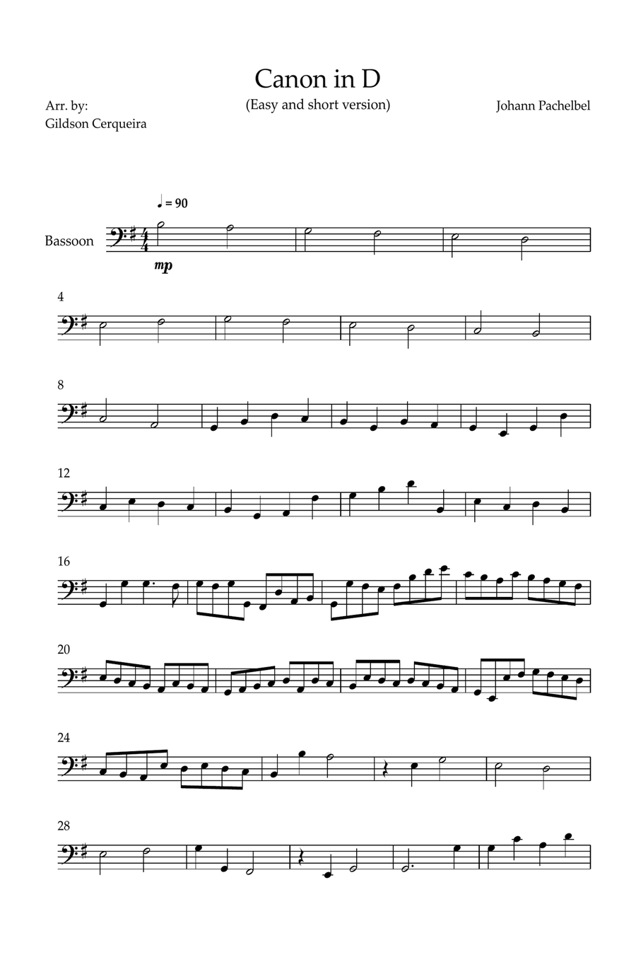 Canon in D Chamber Music scores gallery preview page 1