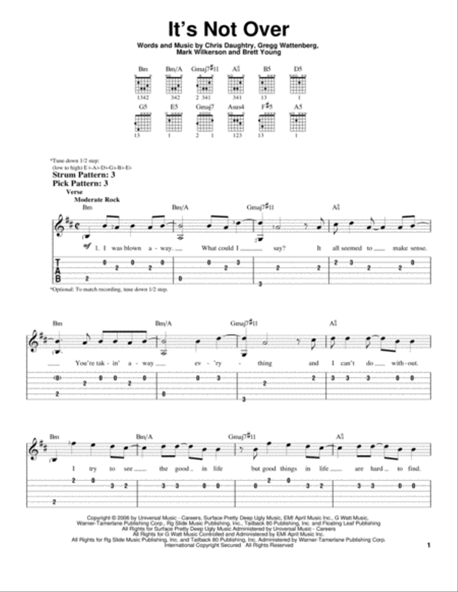 It's Not Over Acoustic Guitar scores gallery preview page 1