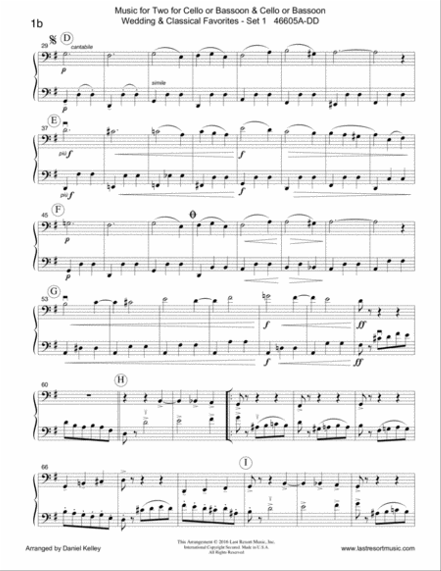 Music for Two Wedding & Classical Favorites for Cello Duet, Bassoon Duet or Cello and Bassoon Duet - Woodwind Ensemble scores gallery preview page 6