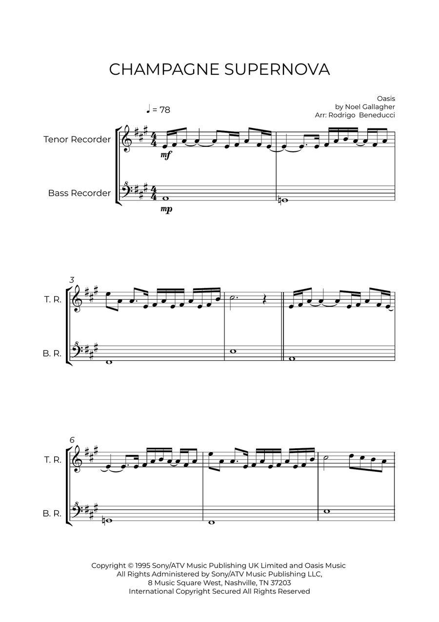 Champagne Supernova Woodwind Duet scores gallery preview page 2
