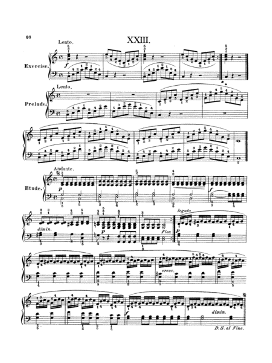 Bertini: Twenty-five Primary Etudes, Op. 166 Piano Method scores gallery preview page 1
