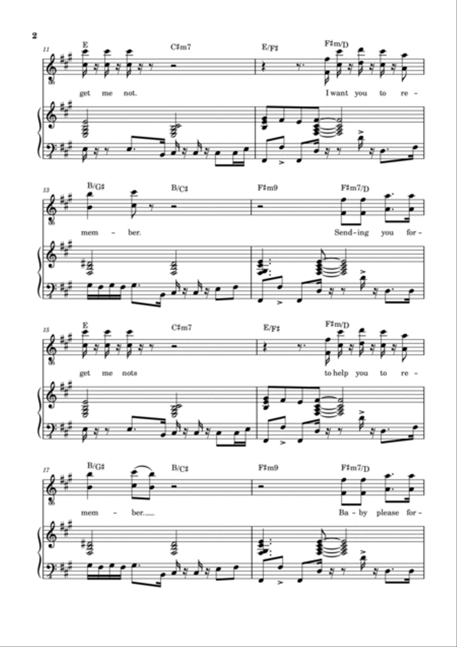 Forget Me Nots Piano, Vocal, Guitar scores gallery preview page 3