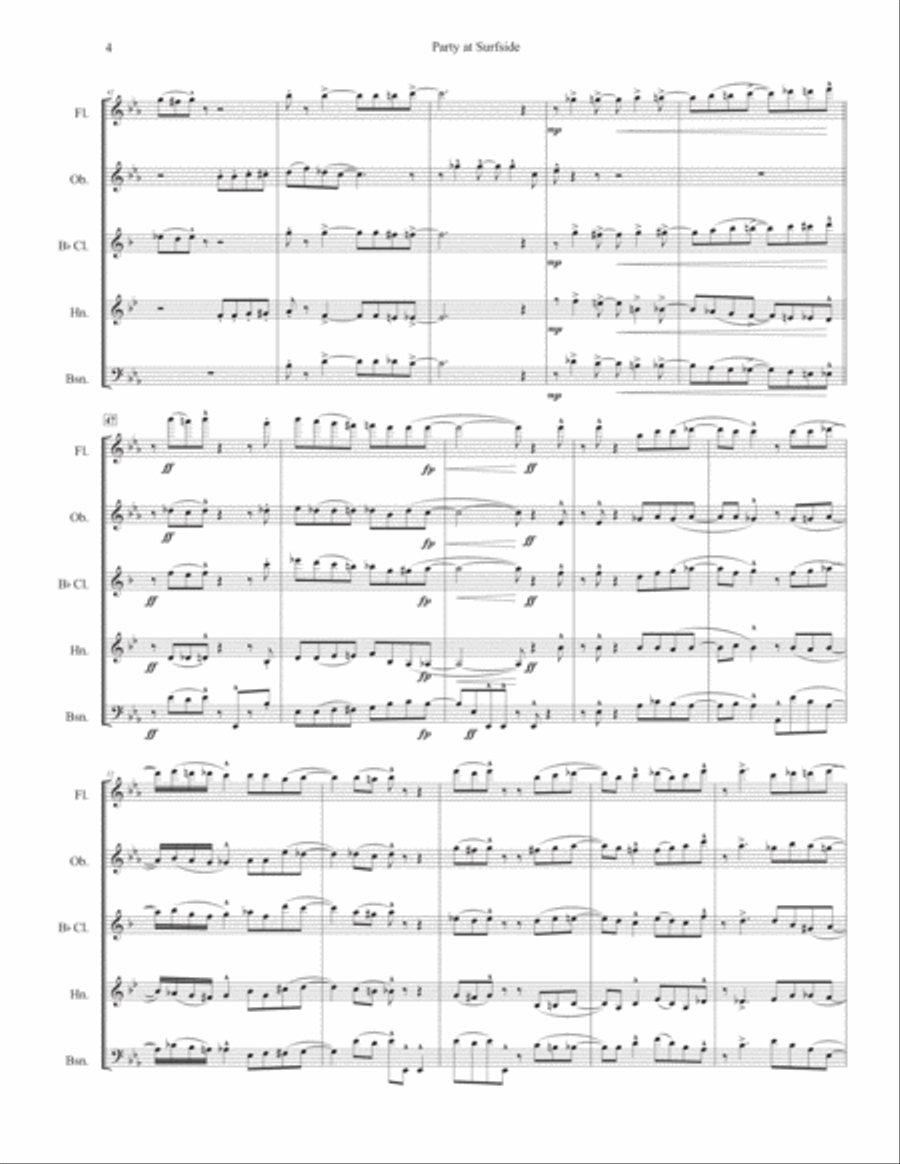 Party at Surfside - for Woodwind Quintet Woodwind Quintet scores gallery preview page 5