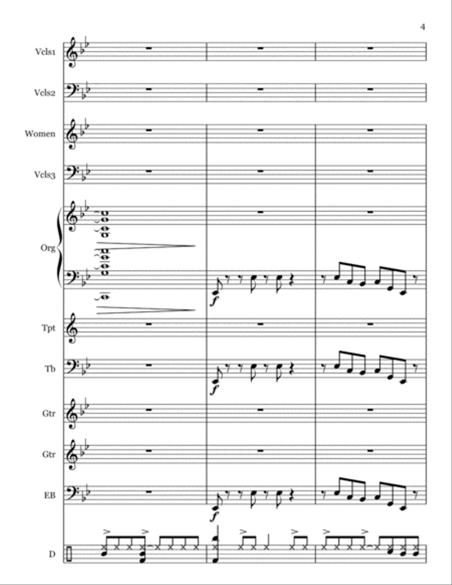 Thunder Strucken Heart Jazz Ensemble scores gallery preview page 4