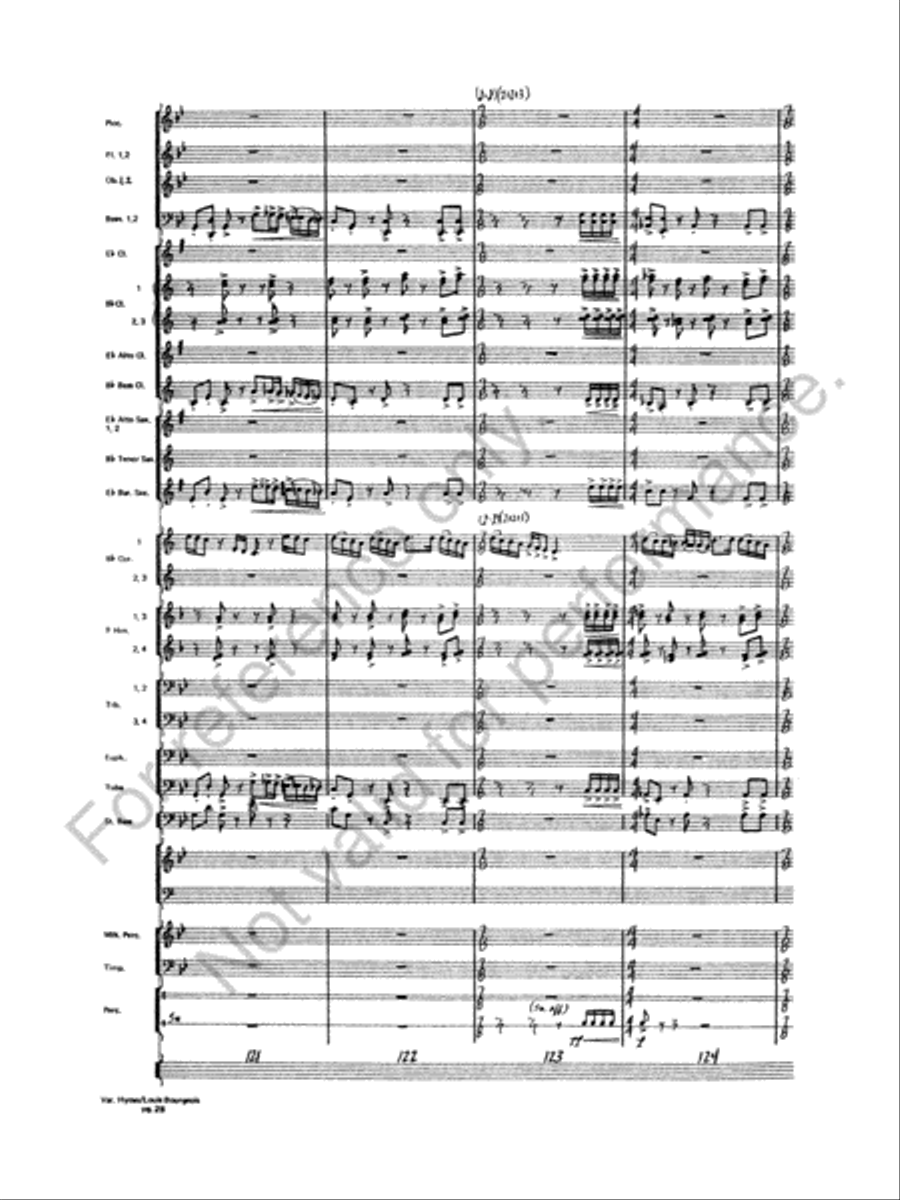 Variations On A Hymn By Louis Bourgeois Concert Band scores gallery preview page 29