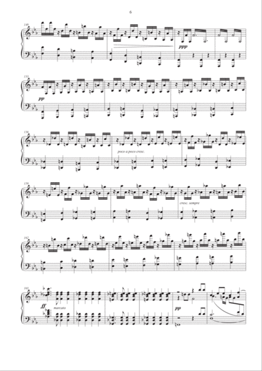Symphony No. 4 in E flat major, 1st movement Piano Solo scores gallery preview page 6