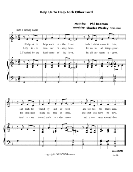 Help Us To Help Each Other Lord - unison choral hymn