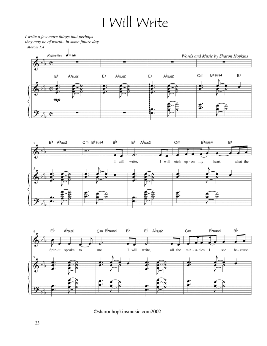 I Will Write I Will Write Voice scores gallery preview page 1