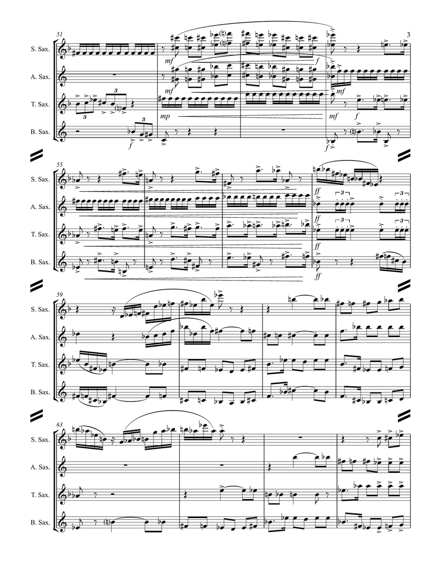 1812 Overture (for Saxophone Quartet SATB) Saxophone Quartet scores gallery preview page 4