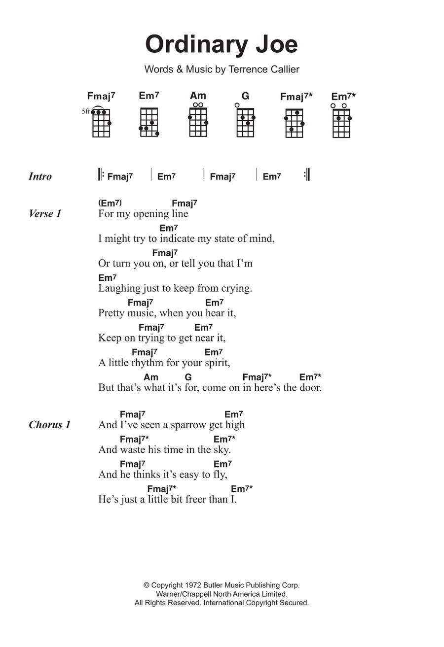 Ordinary Joe Ukulele scores gallery preview page 1