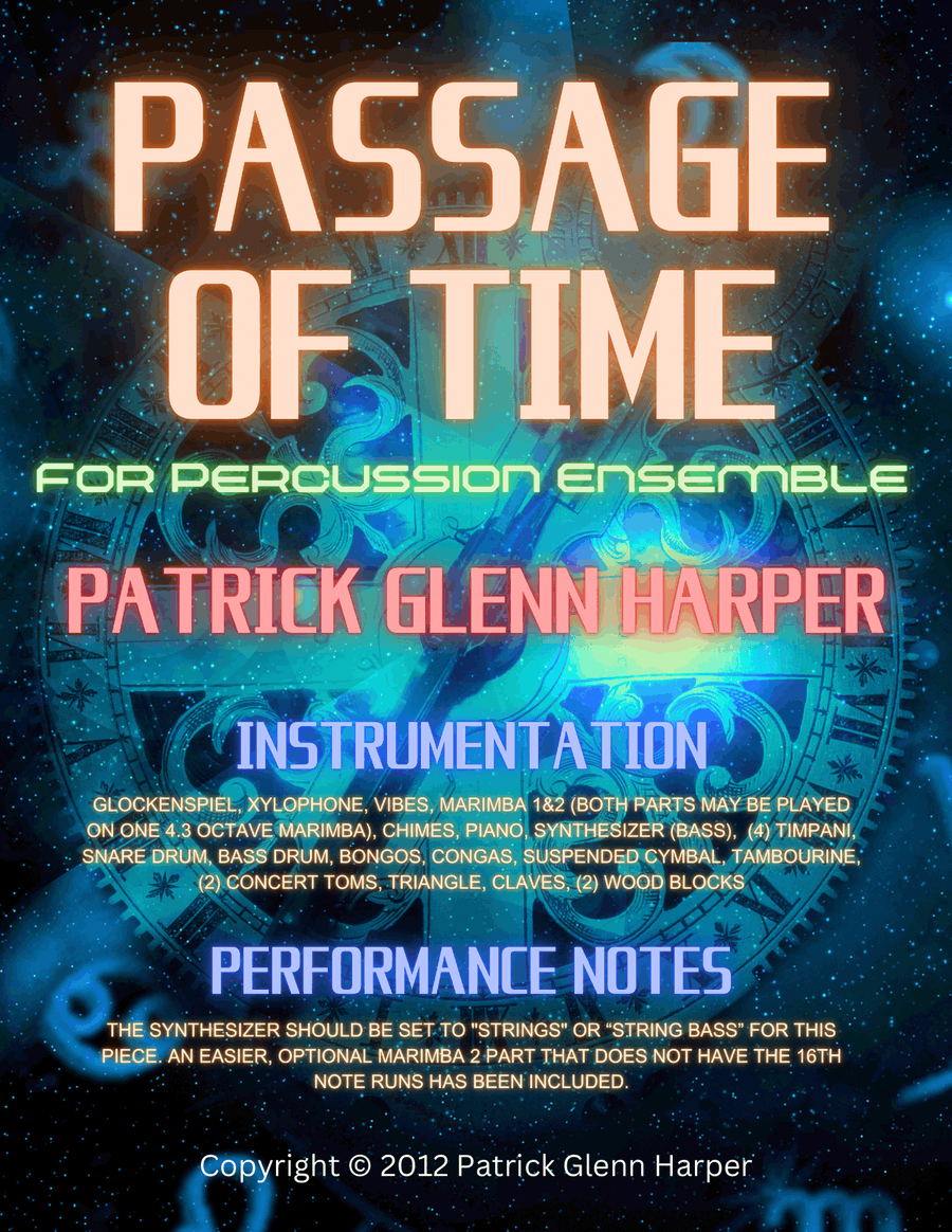 Passage of Time - for Percussion Ensemble Percussion Ensemble scores gallery preview page 1