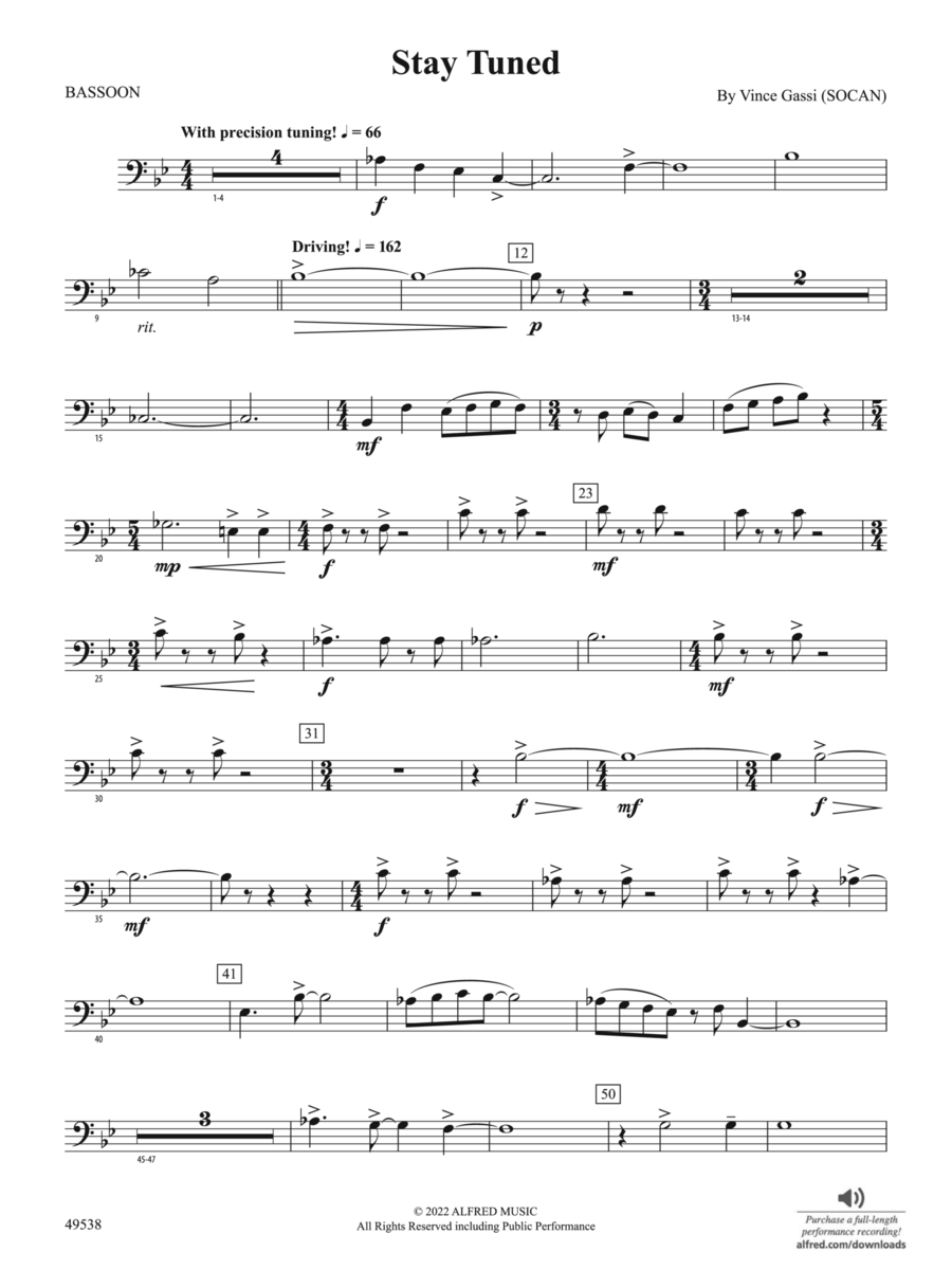 Stay Tuned: Bassoon Concert Band scores gallery preview page 1