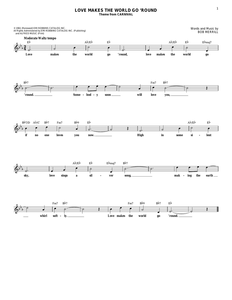 Love Makes The World Go 'round Guitar scores gallery preview page 1