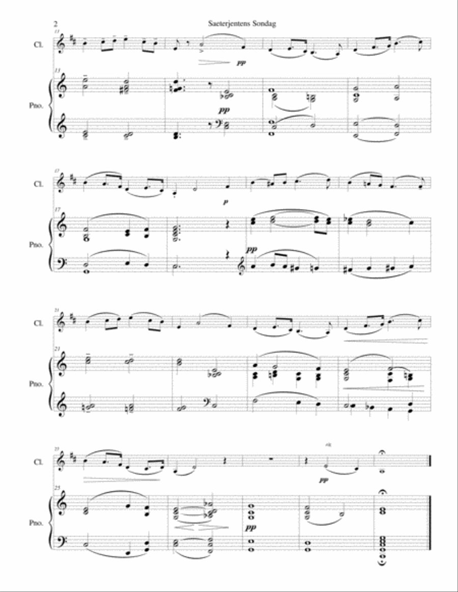 Saeterjentens Sondag for Clarinet & Piano Clarinet Solo scores gallery preview page 3