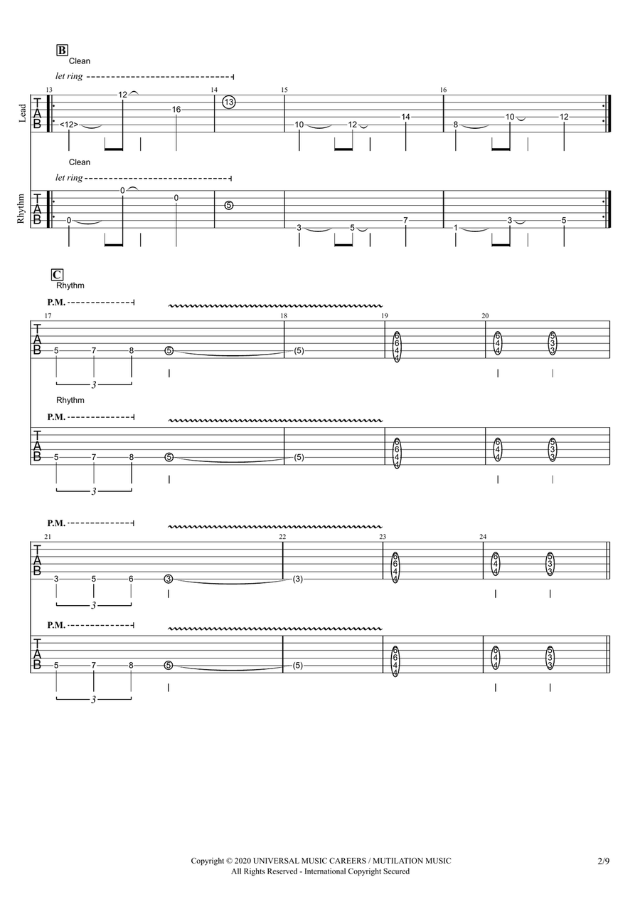 Crystal Mountain Guitar Tablature scores gallery preview page 3