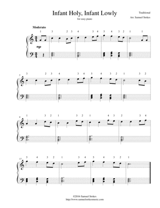 Infant Holy, Infant Lowly - for easy piano