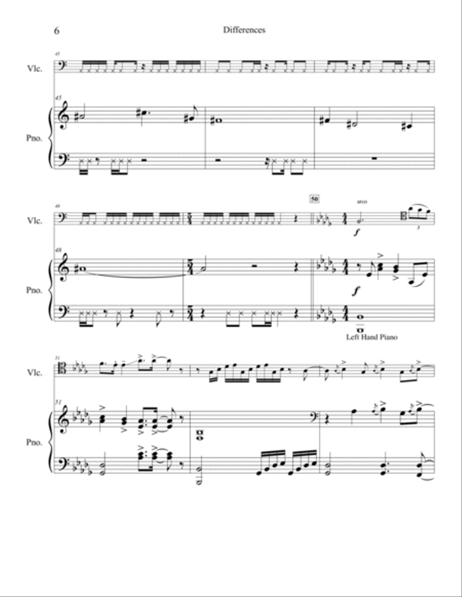 Differences Cello Solo scores gallery preview page 6