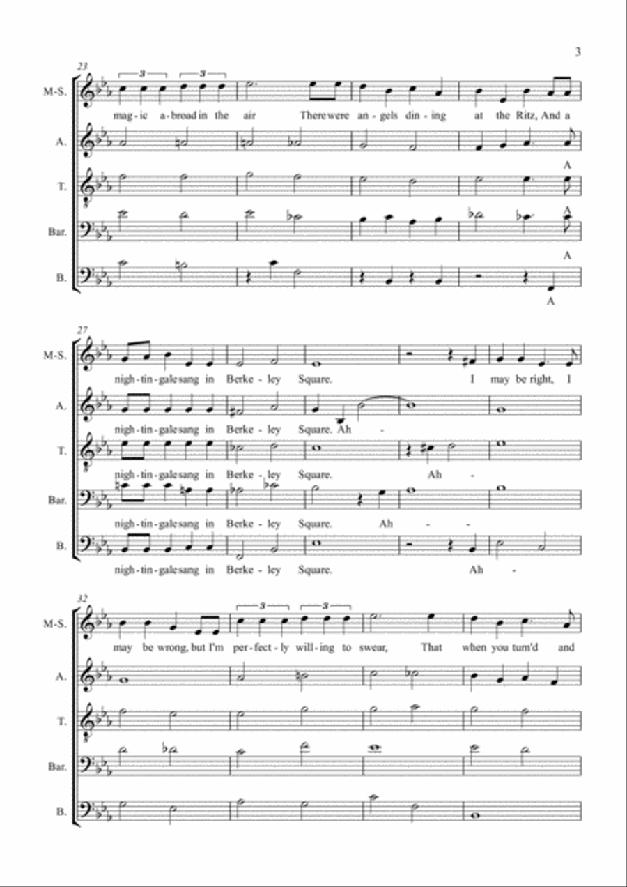 A Nightingale Sang In Berkeley Square Small Ensemble scores gallery preview page 3