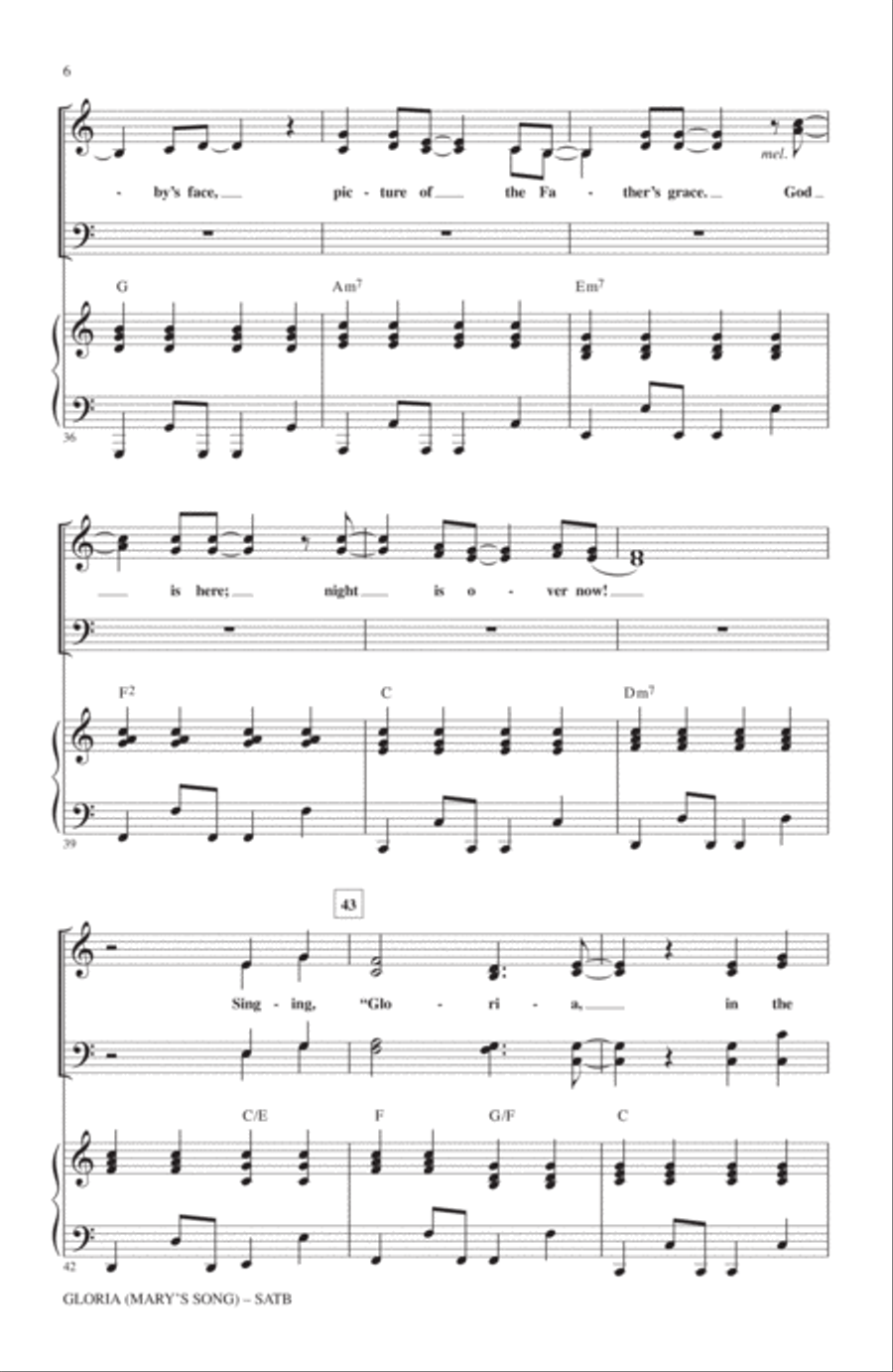 Gloria (Mary's Song) Gloria (Mary's Song) 4-Part scores gallery preview page 5