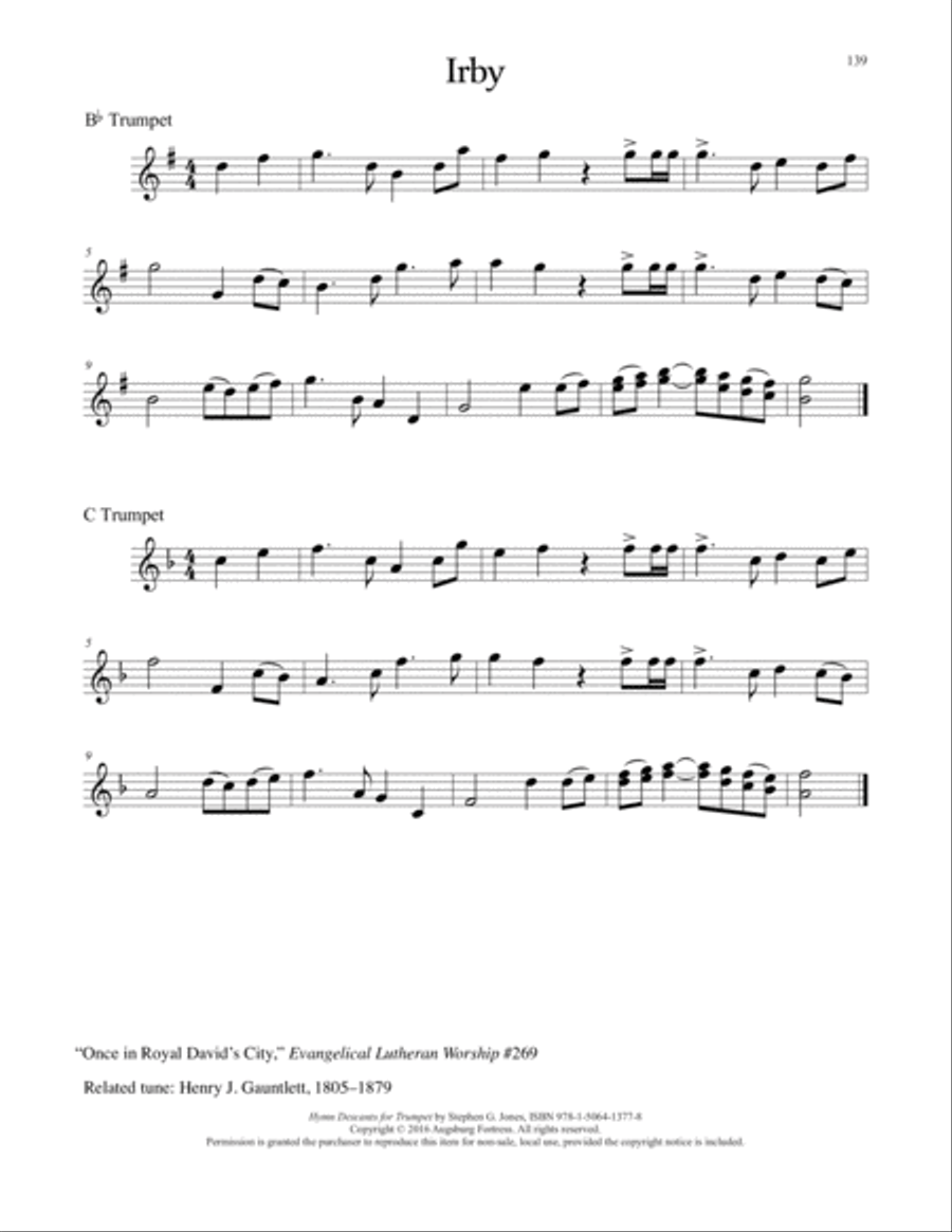Hymn Descants for Trumpet C Trumpet scores gallery preview page 140