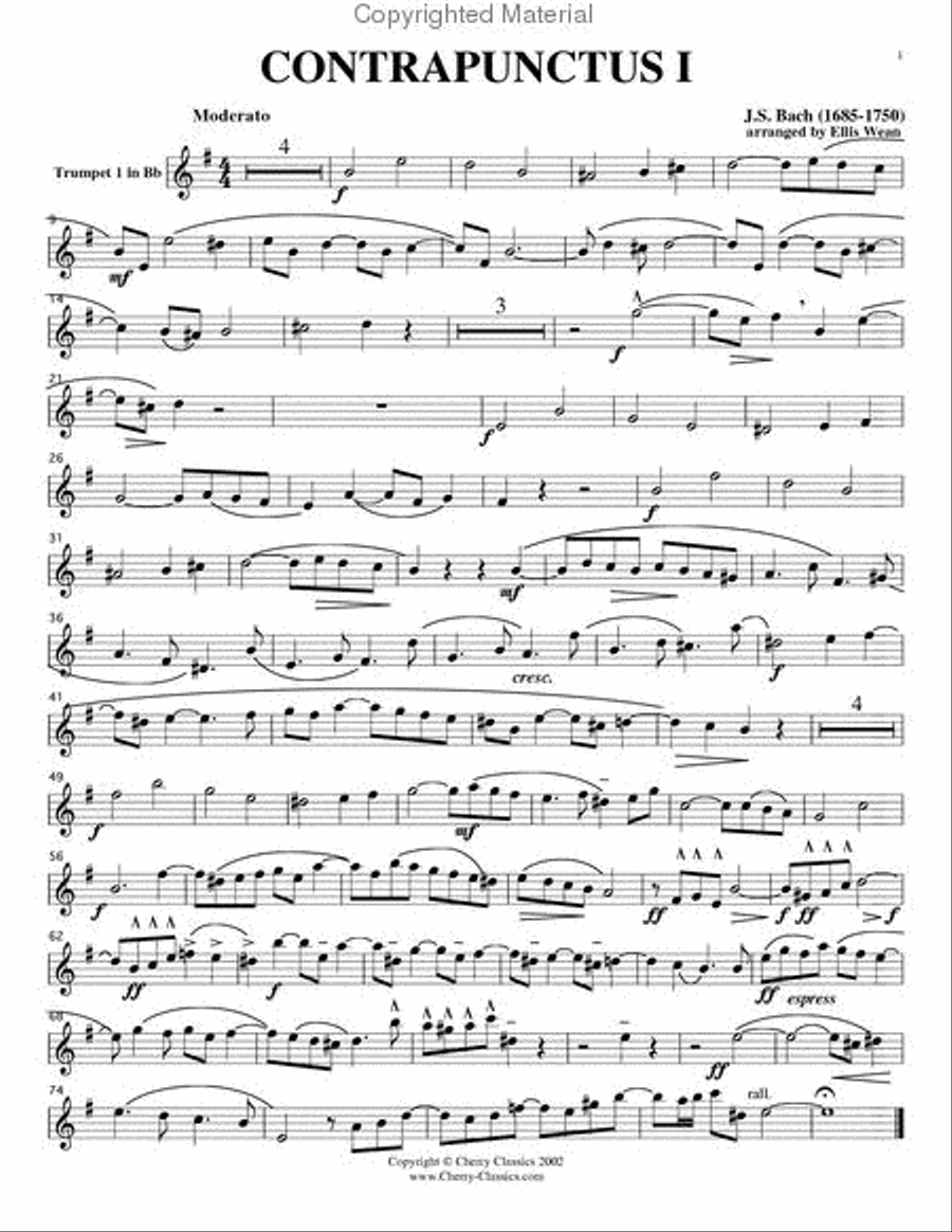 Contrapunctus #1 for Brass Quintet Brass Quintet scores gallery preview page 3