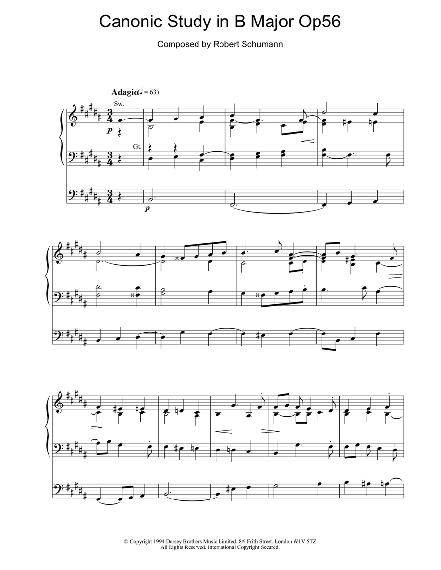 Canonic Study in B Major Op56 Piano Method scores gallery preview page 1