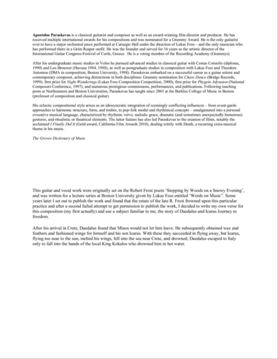 The Daedalus and Icarus Journey Classical Guitar scores gallery preview page 3