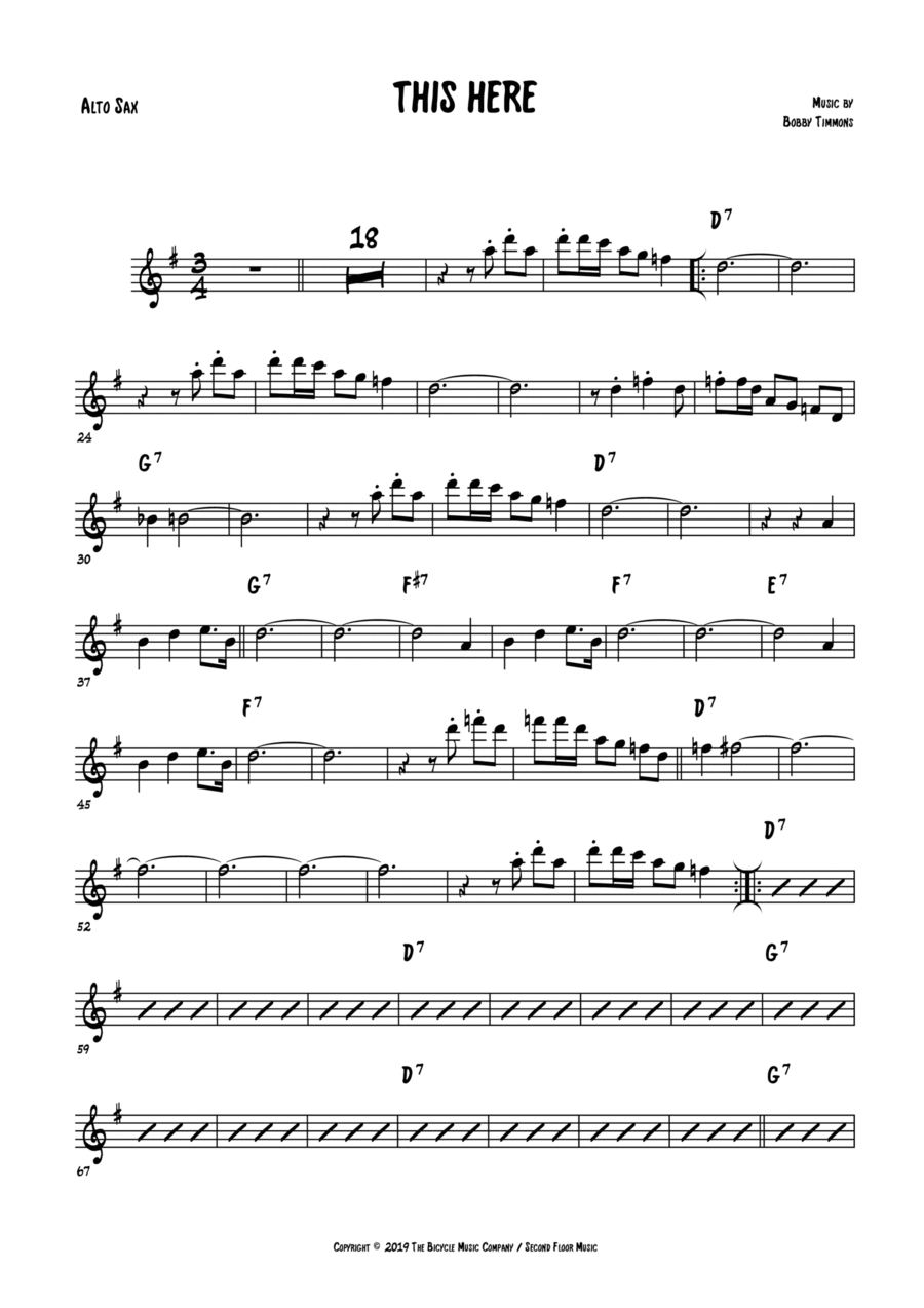 This Here This Here Alto Saxophone scores gallery preview page 1