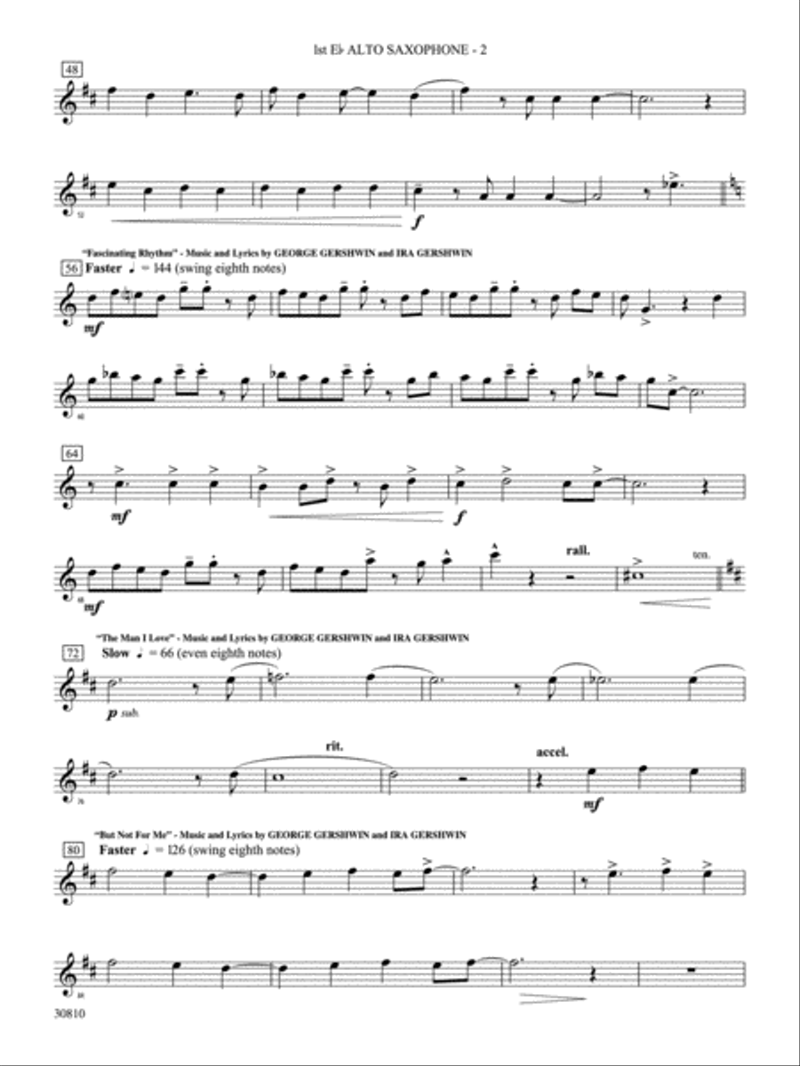 A Tribute to Gershwin: E-flat Alto Saxophone Concert Band scores gallery preview page 2