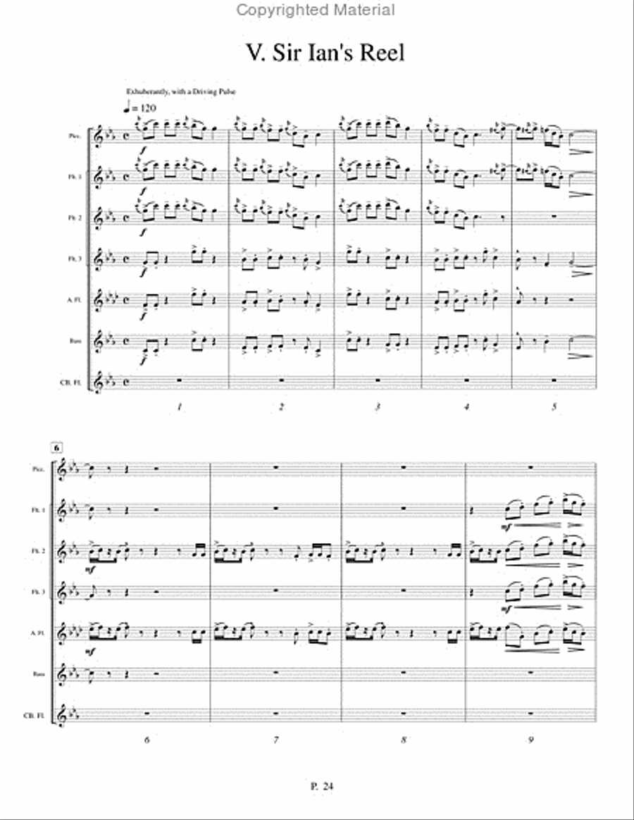 A Frolic, a Song, and Three Dances Flute Choir scores gallery preview page 4