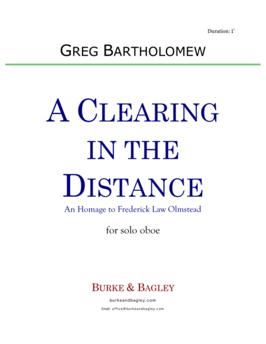 A Clearing in the Distance for solo oboe Oboe Solo scores gallery preview page 1