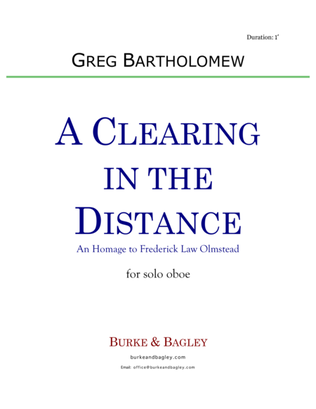 Book cover for A Clearing in the Distance for solo oboe